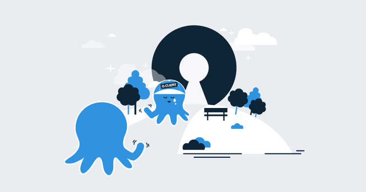 Octopus avatar waving goodbye to another Octopus avatar