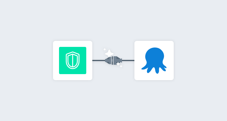 AWS secrets manager logo and Octopus Deploy logo joined together by a connector