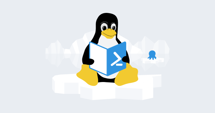 Tux the Penguin reading a Powershell book