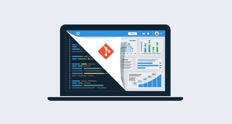 A laptop screen displaying analytics data that is peeled up on one corner showing the code behind it