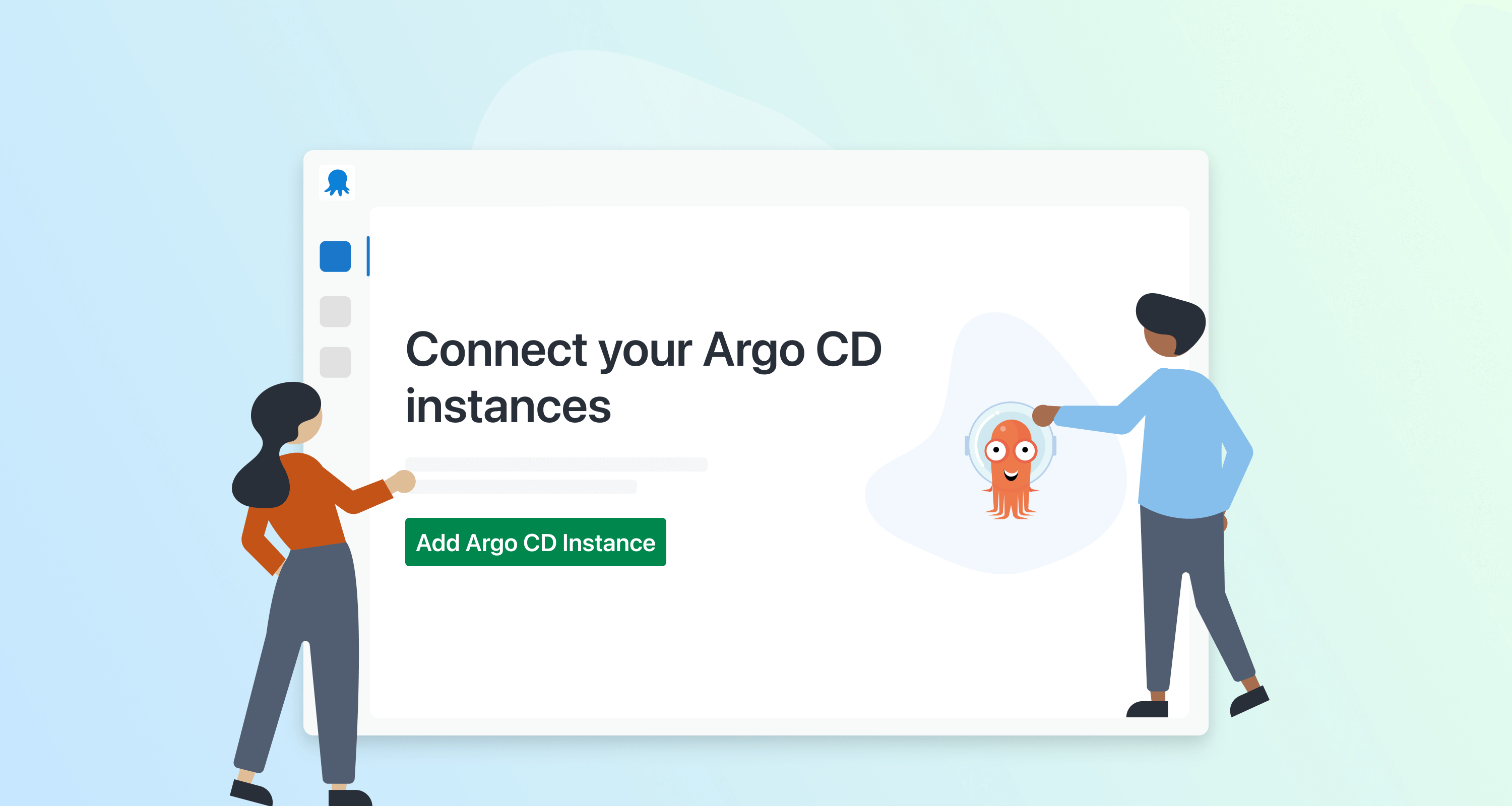 Two people designing the Argo CD in Octopus feature.