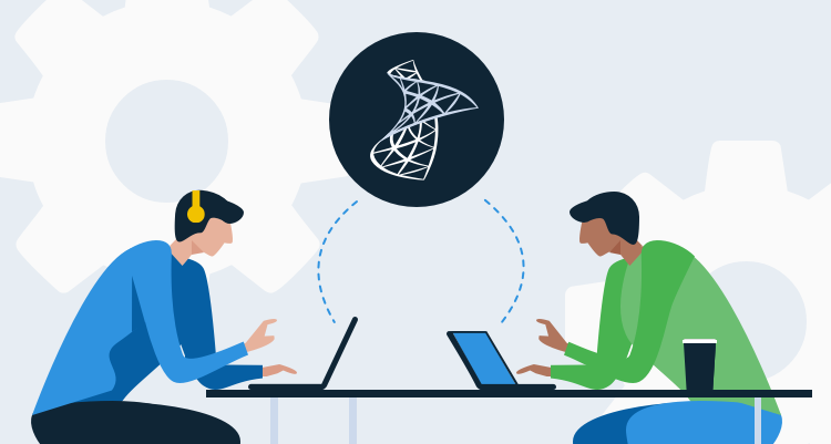 Illustration showing developers installing SQL Server