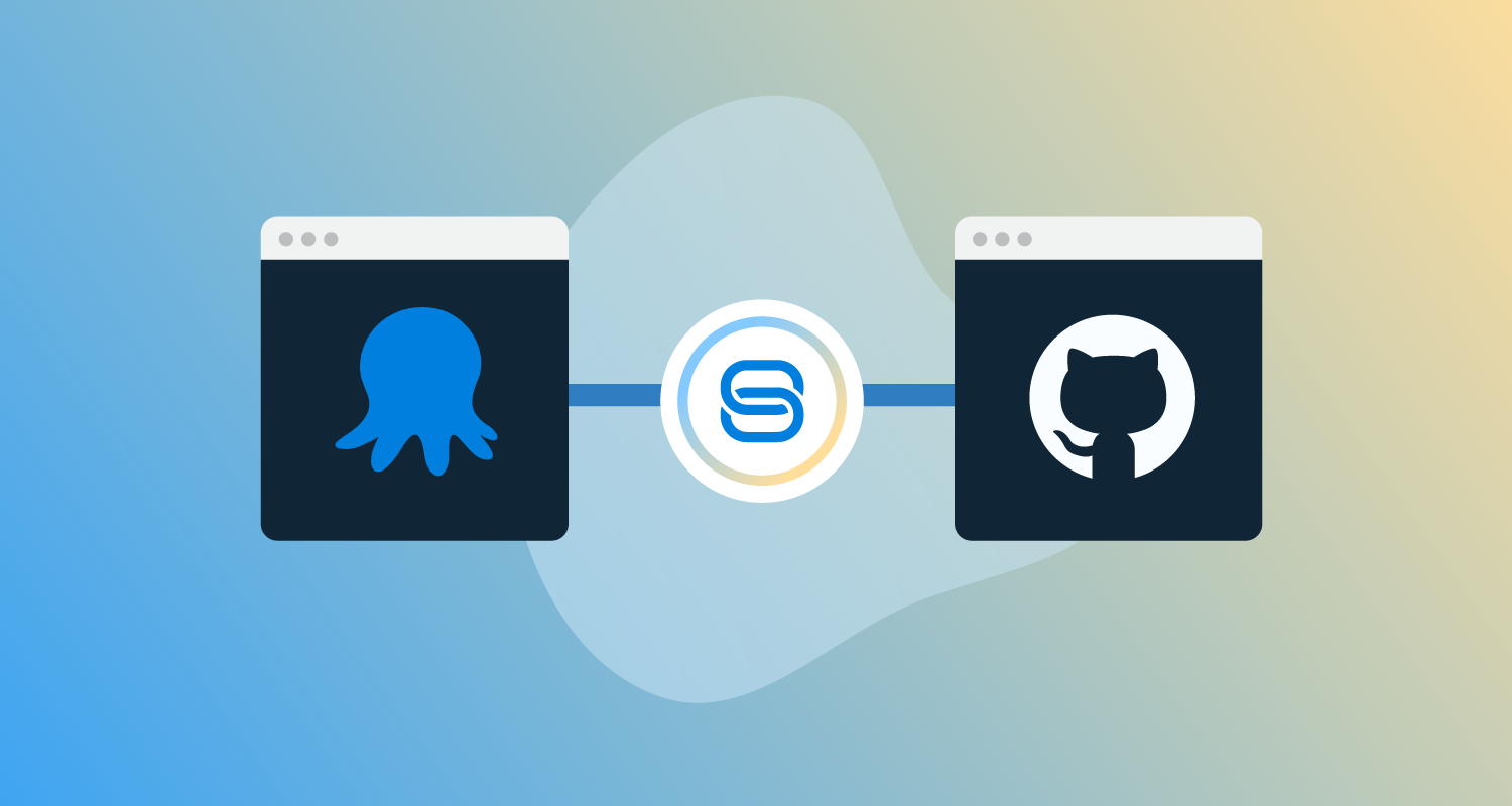 Octopus Deploy and GitHub logos connected by arrows.