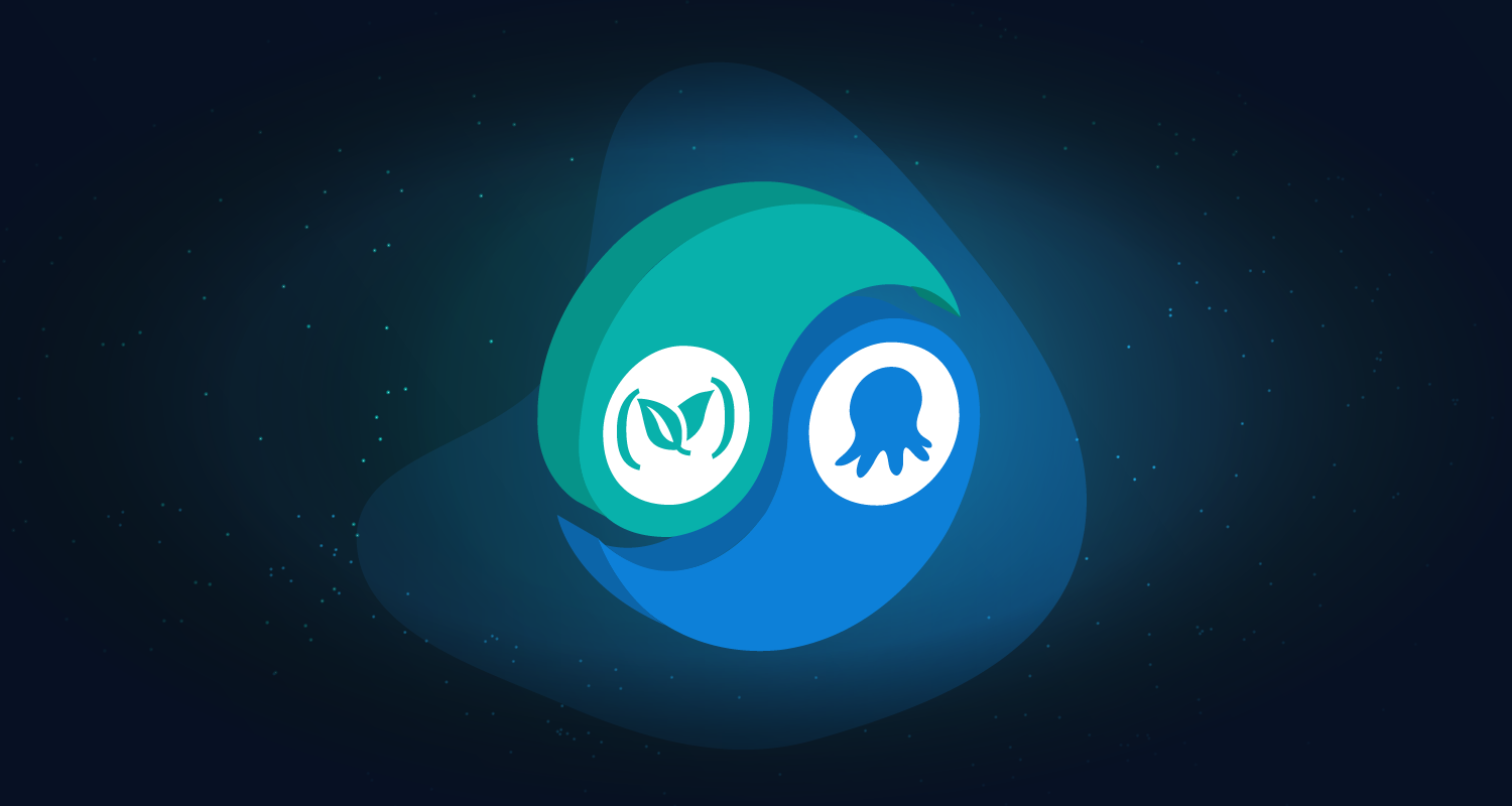 Codefresh and Octopus Deploy logos in a yin and yang symbol.