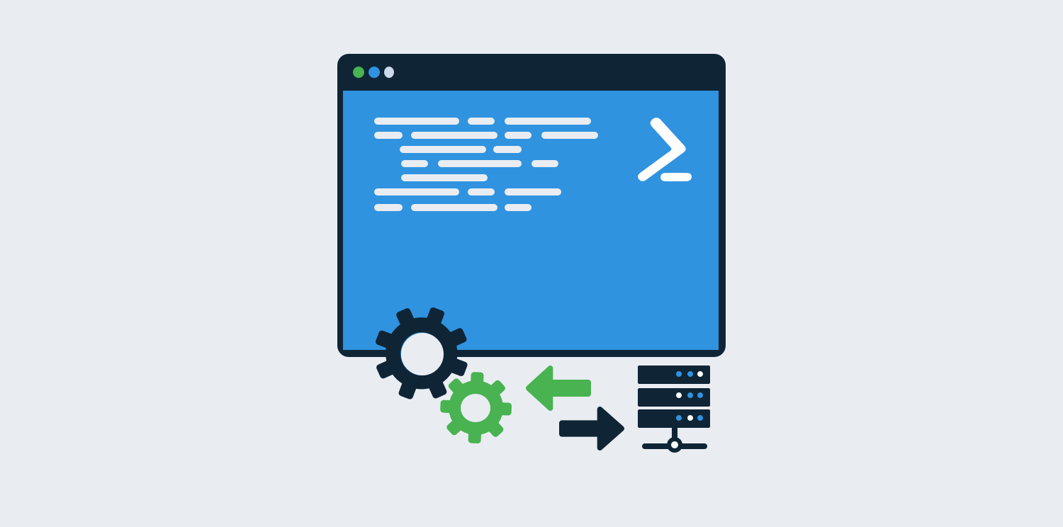 A scripting terminal with cogs.