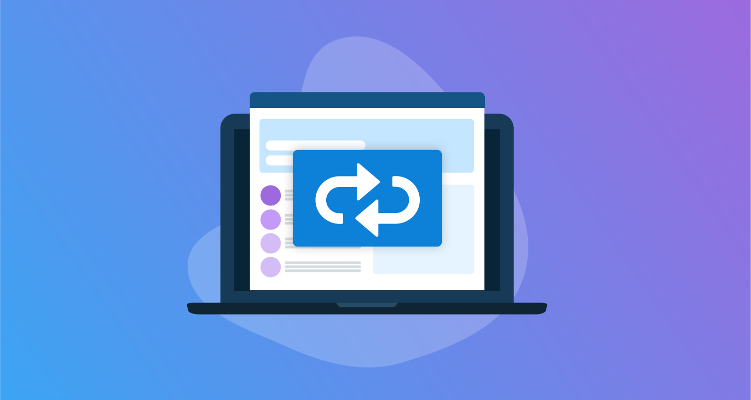 Symbol of two arrows is syncing.