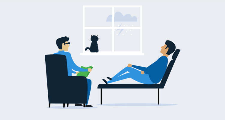 A user talking through their problems while a cat looks out of a window.