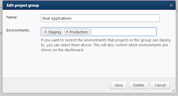 Project group editing