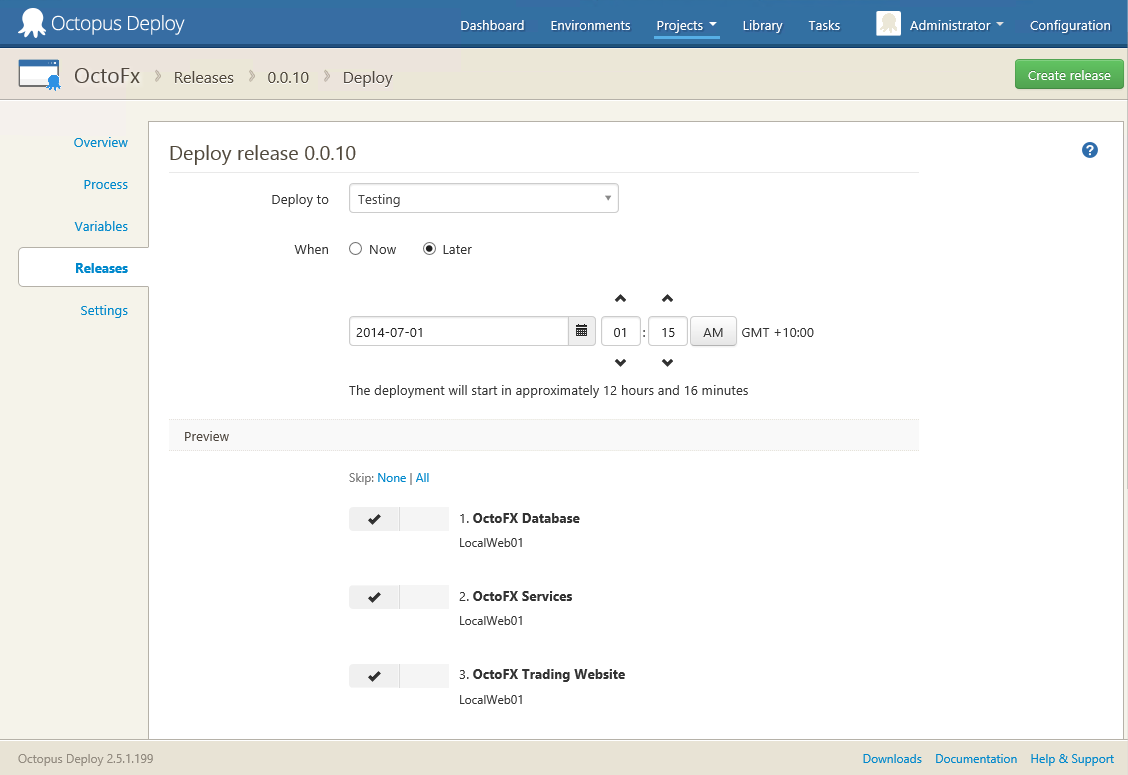 Scheduled Deployments