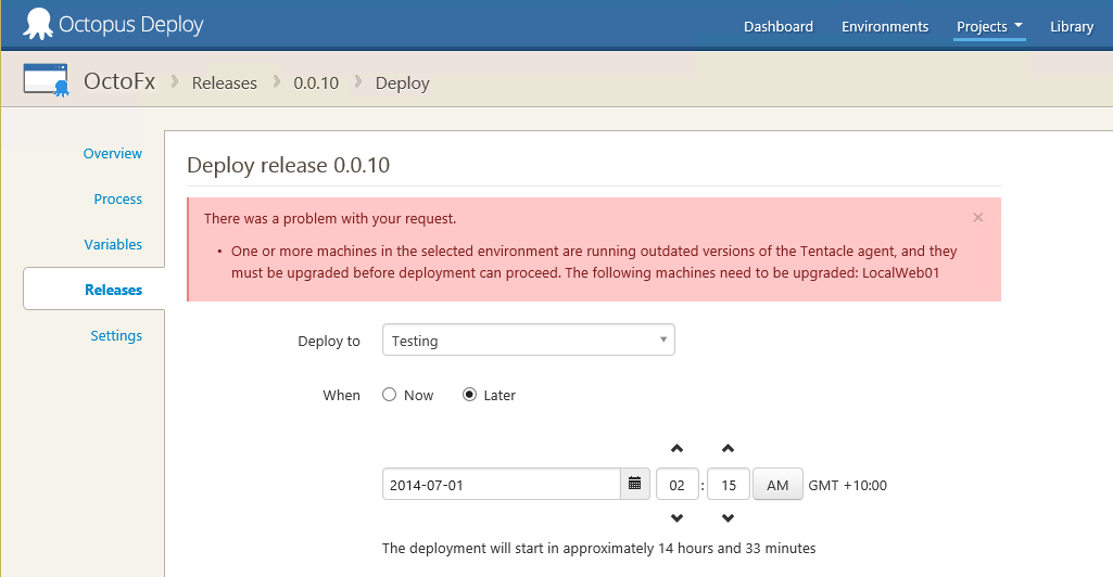 Out of date tentacle