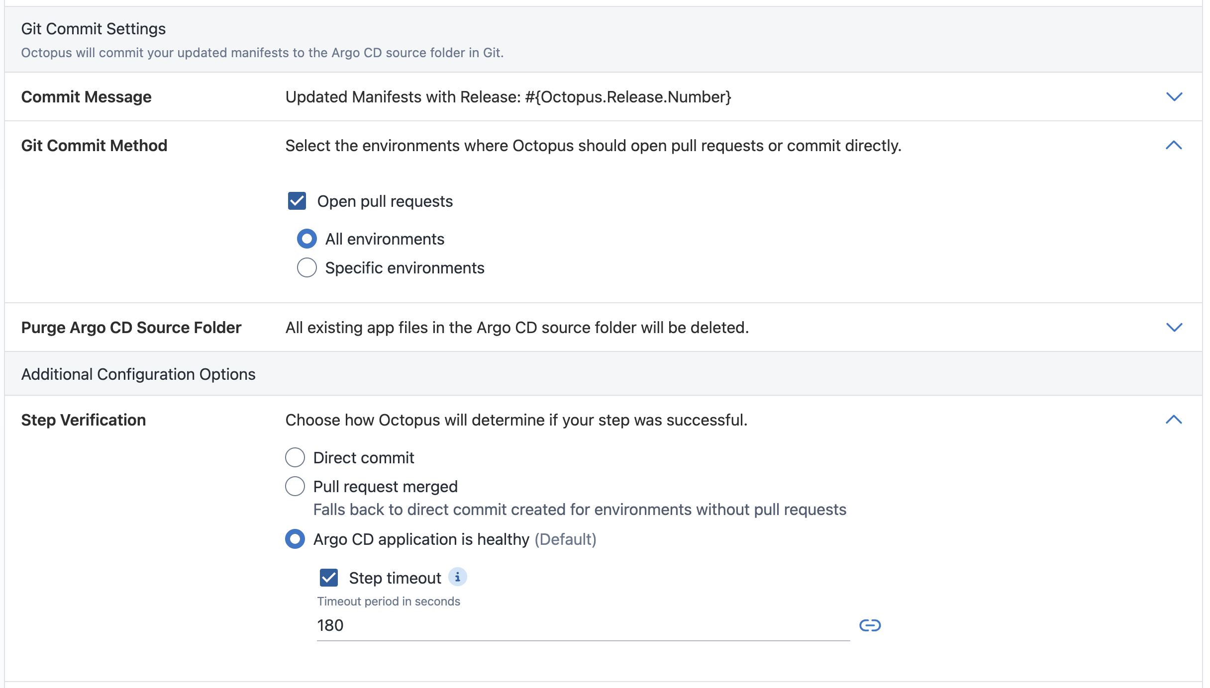 Step verification options