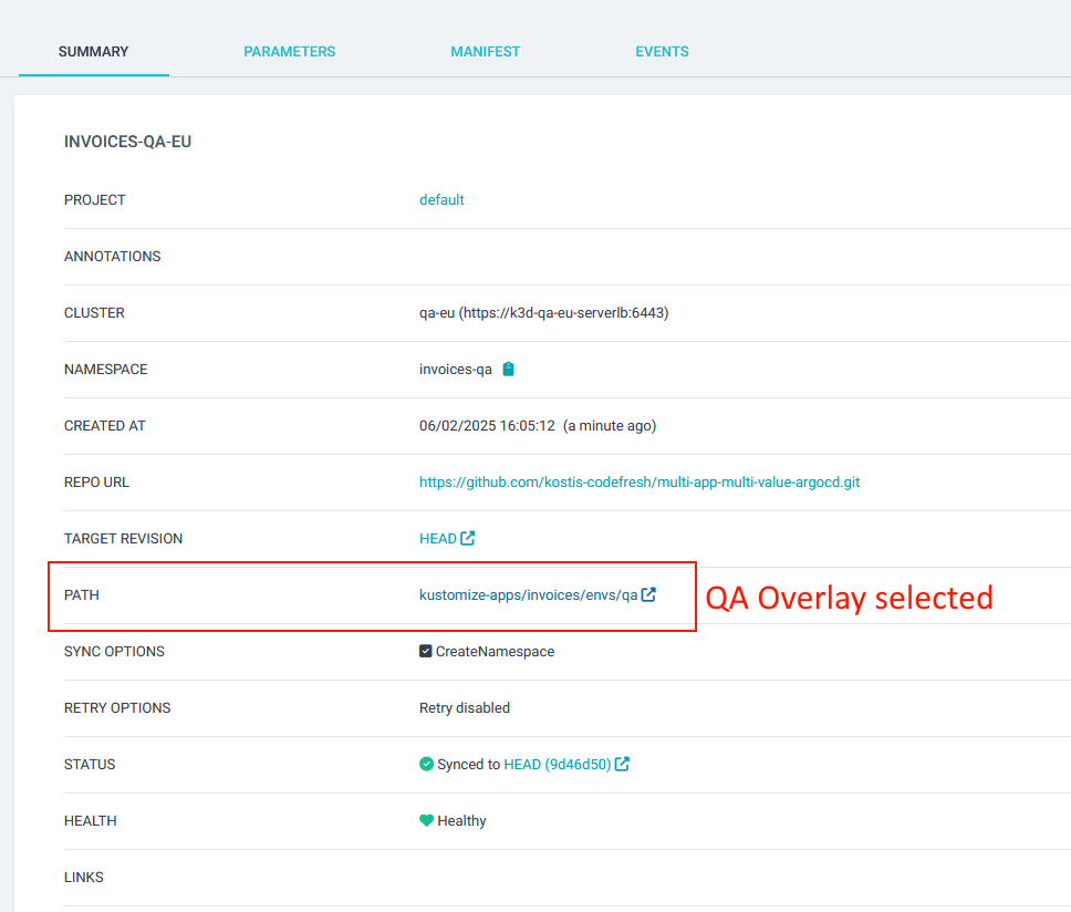 QA overlay selected