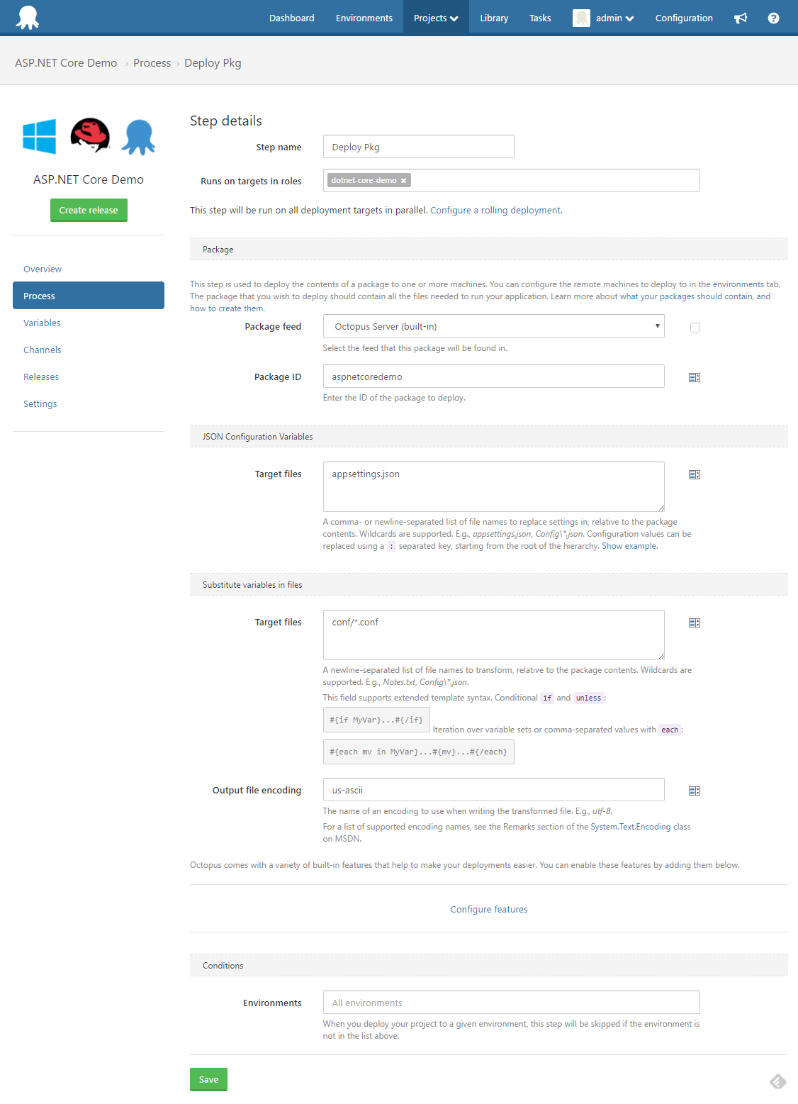Package Step Details