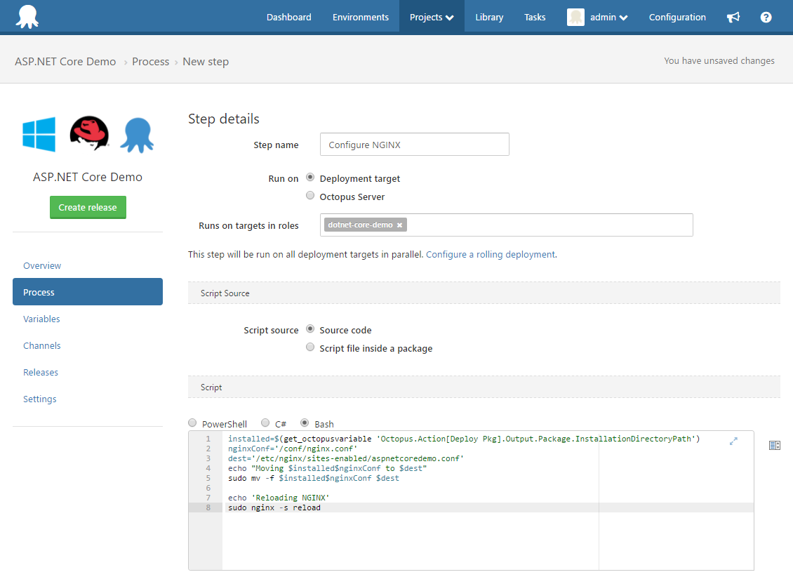 NGINX Script Step Details