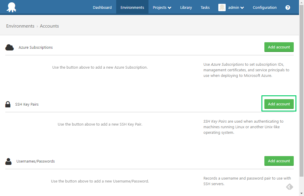 Create SSH KeyPair Account