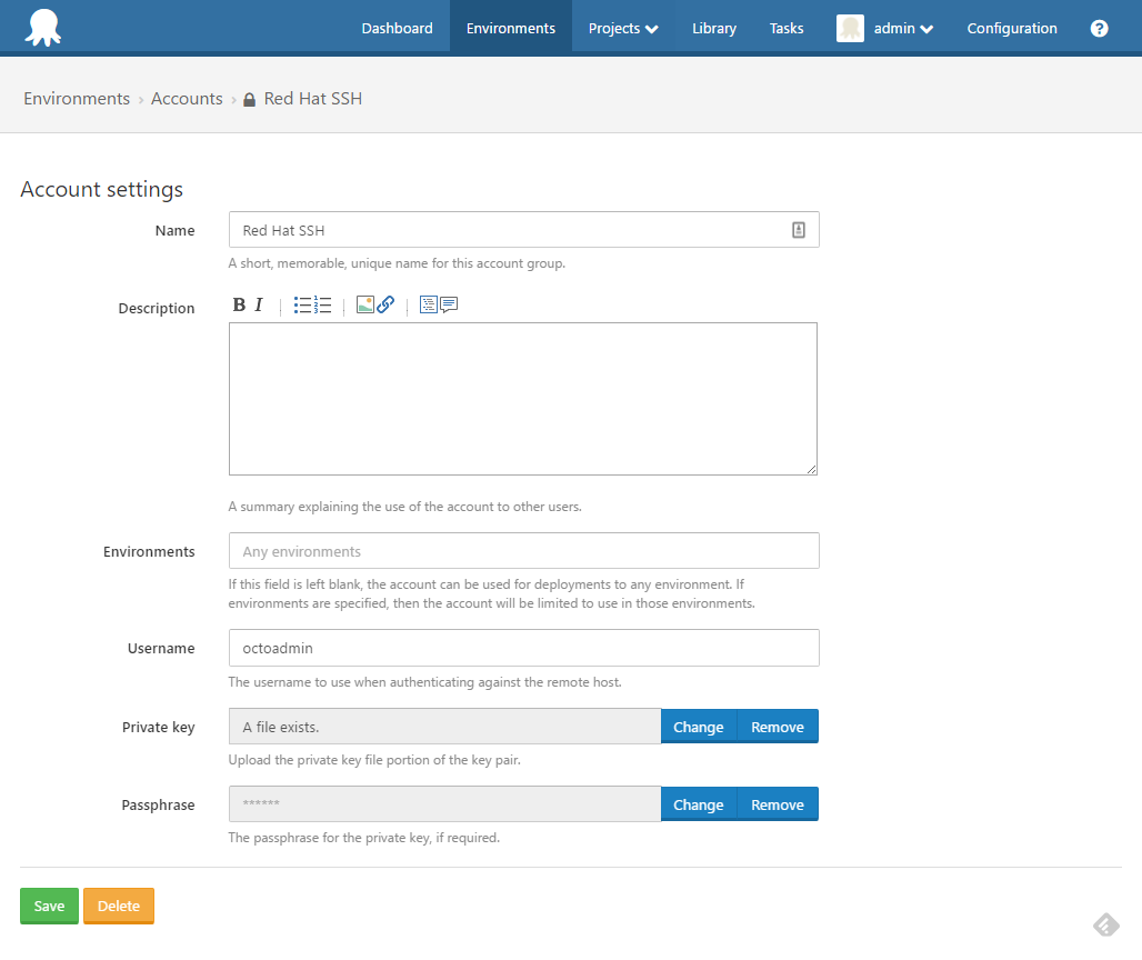 SSH KeyPair Account Details