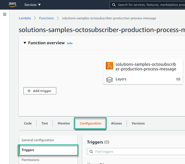 AWS console showing Function overview