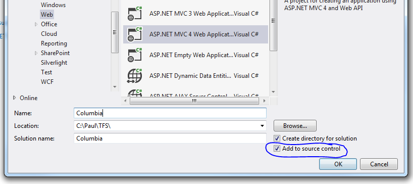 Creating the VS project
