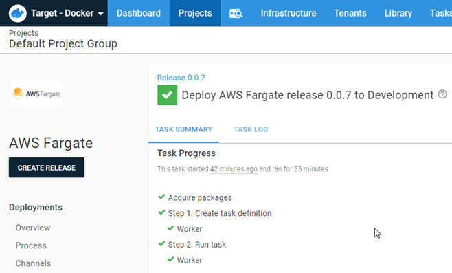 Deployment task summary