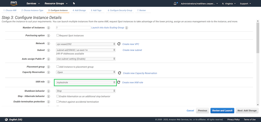 Assign a role to an EC2 instance
