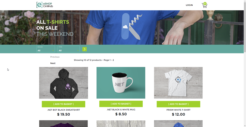 eShopOnWeb application running on Azure Container Apps