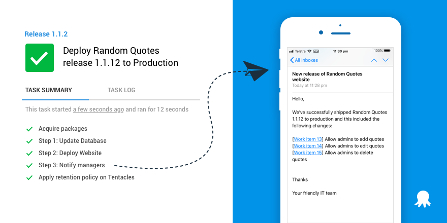 Share Octopus release notes automatically