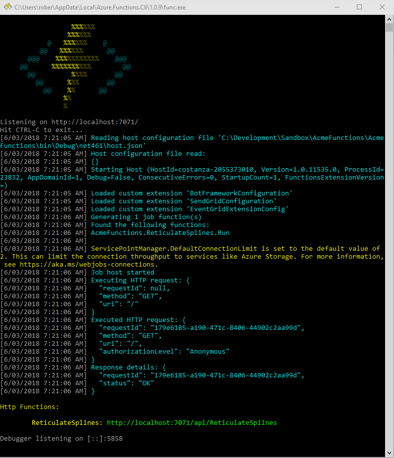 Running Azure Developer SDK
