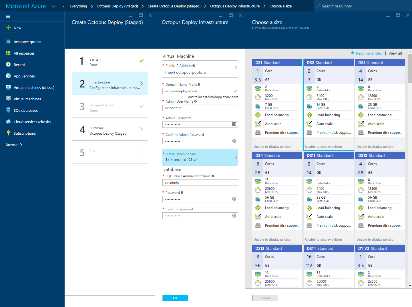 Octopus Deploy Azure Infrastructure Blade
