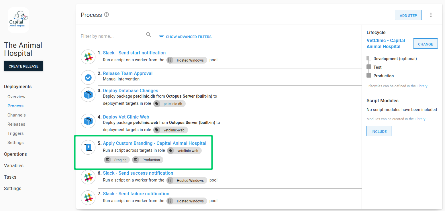 Multi-tenancy multiple projects customized deployment process