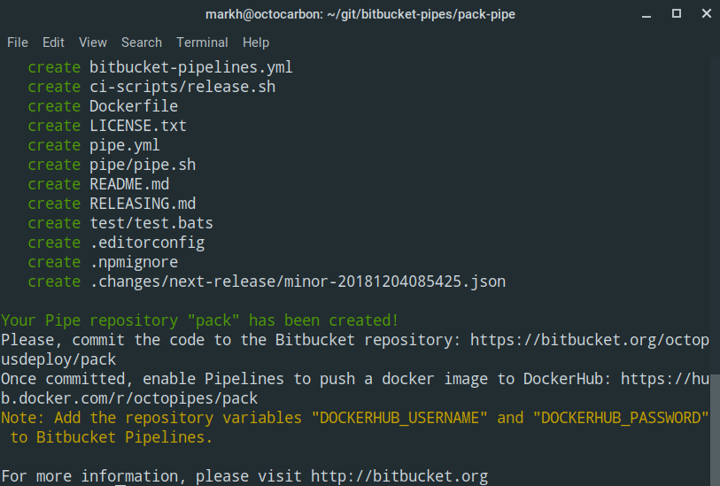 Bitbucket pipe generator - complete