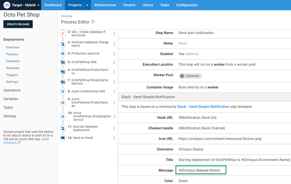 Slack notification step