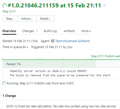 TeamCity commit message