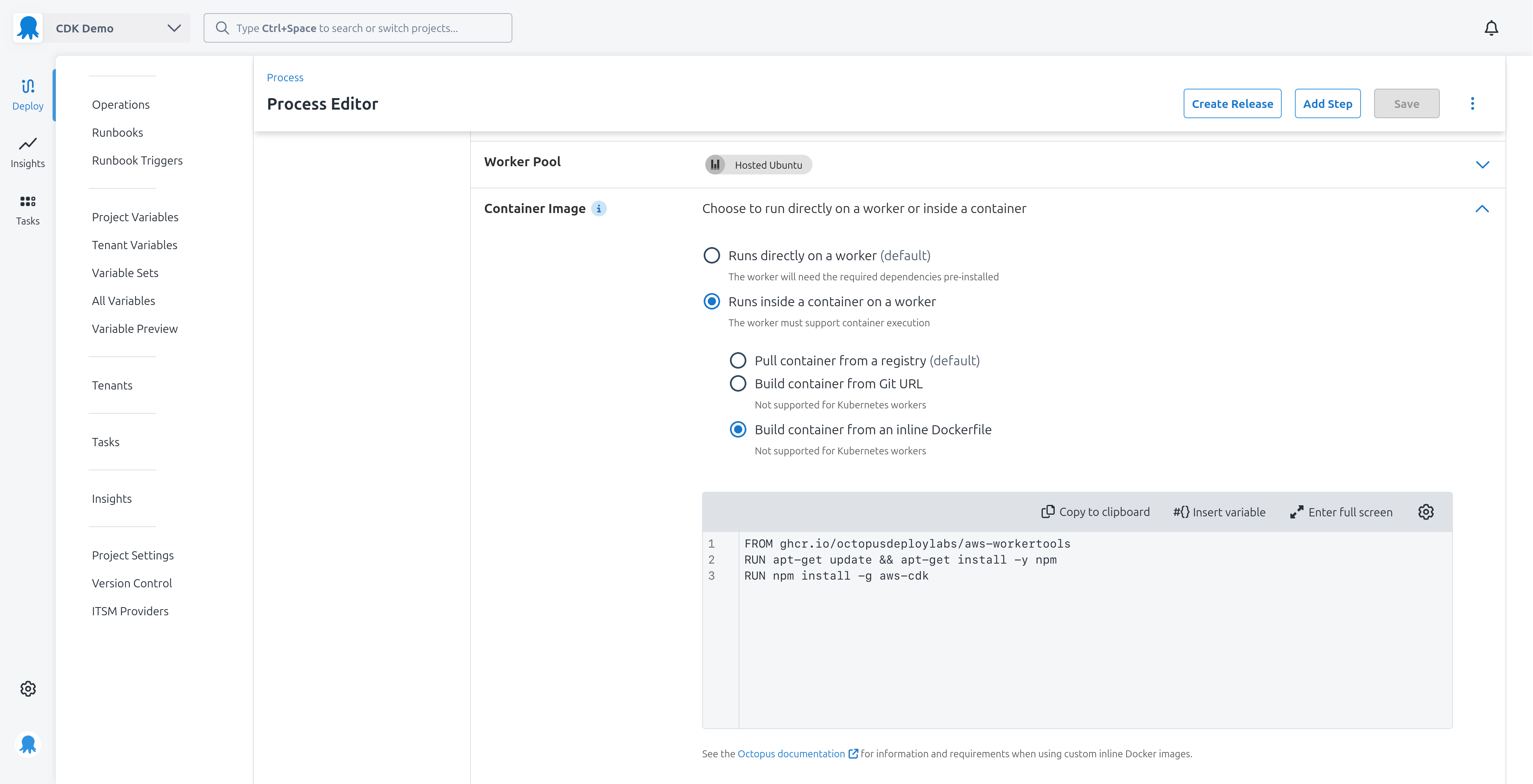 Inline docker image screenshot