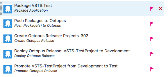 Pink flag indicating a new version available