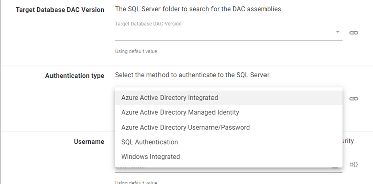 SQL - Deploy DACPAC with AAD Auth support Authentication Selector