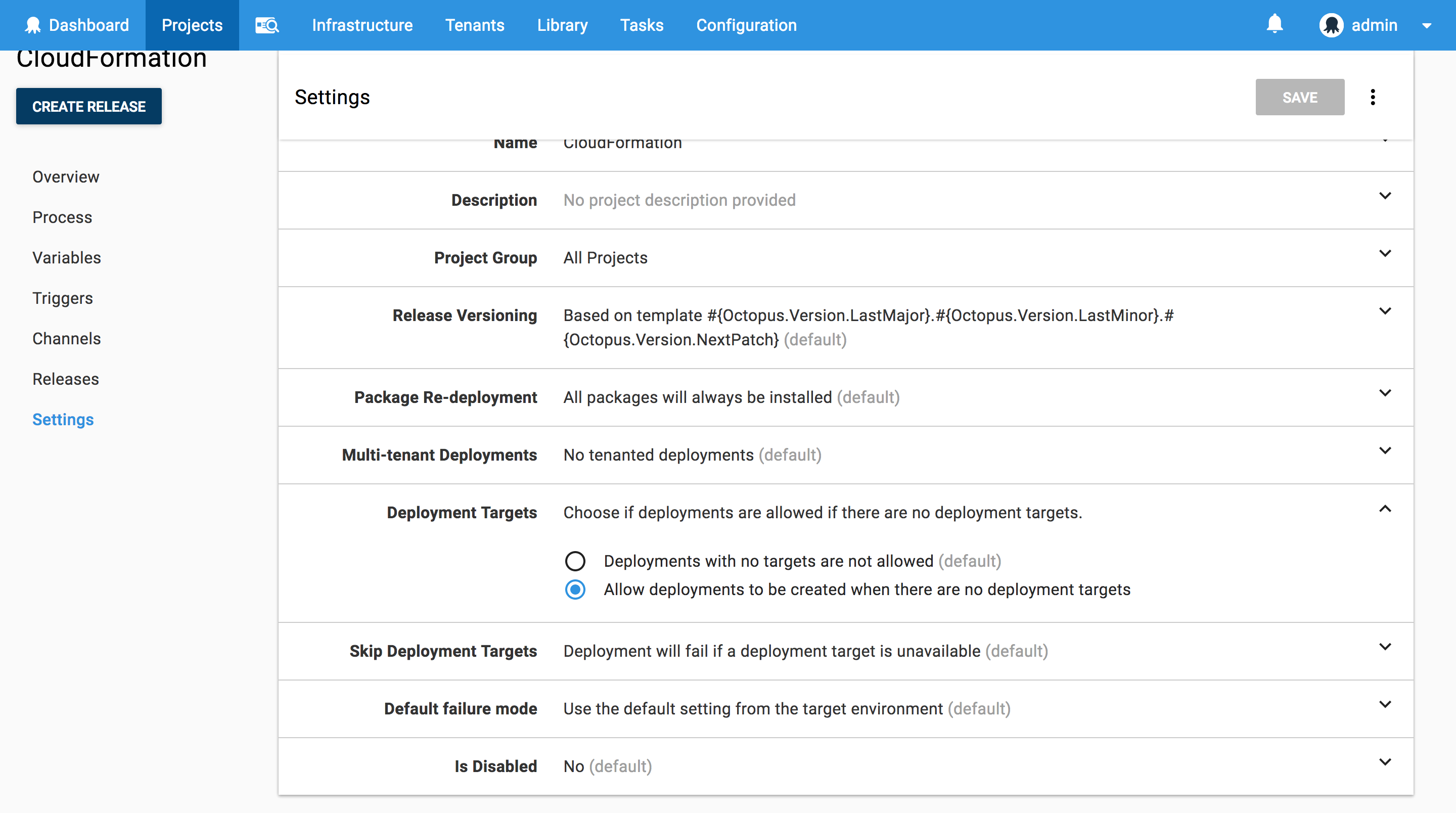 Allow deployments with no targets