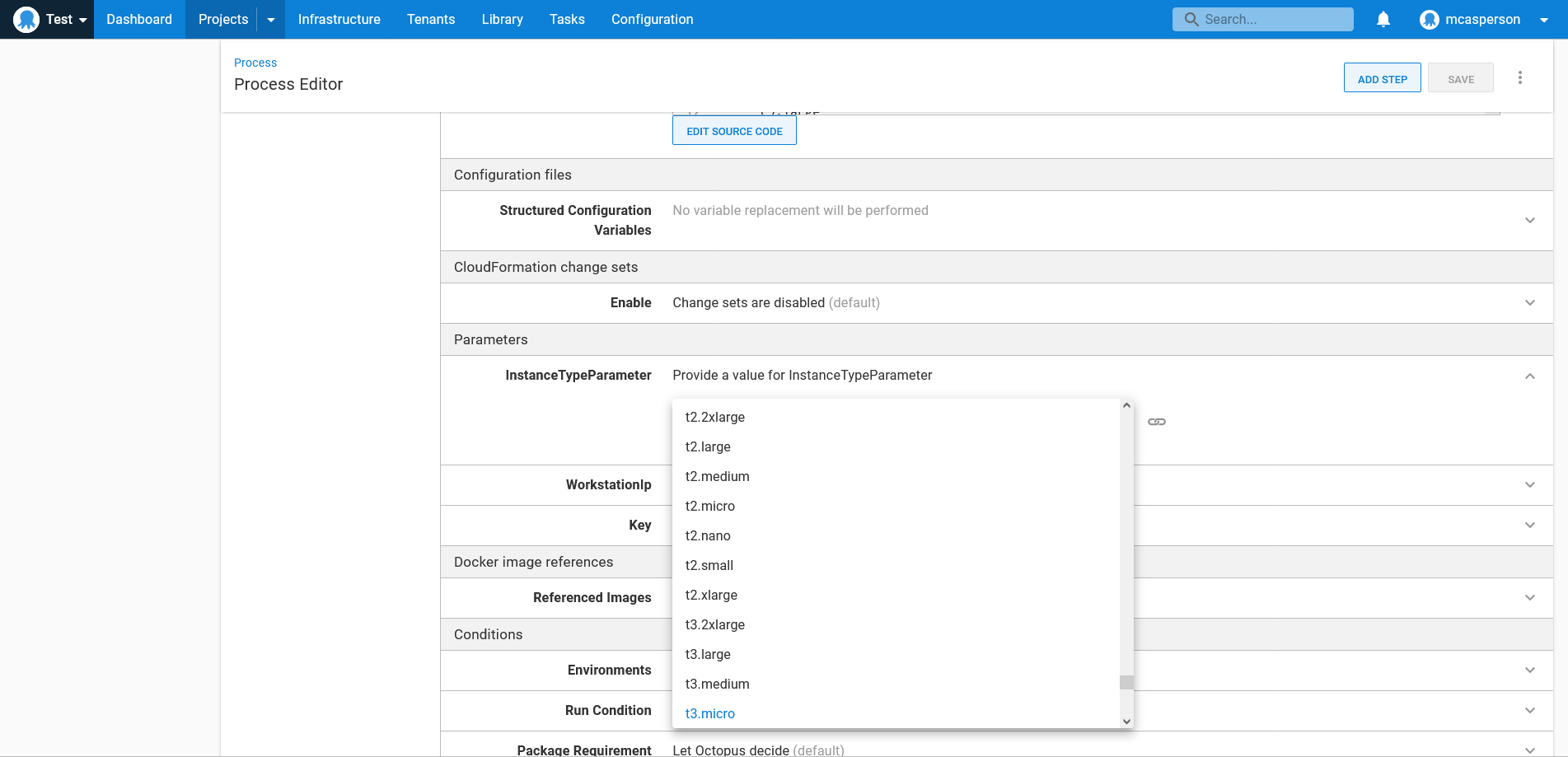 Available values in a drop down list