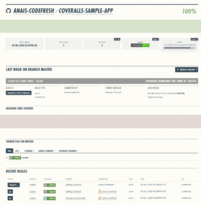 Coveralls dashboard