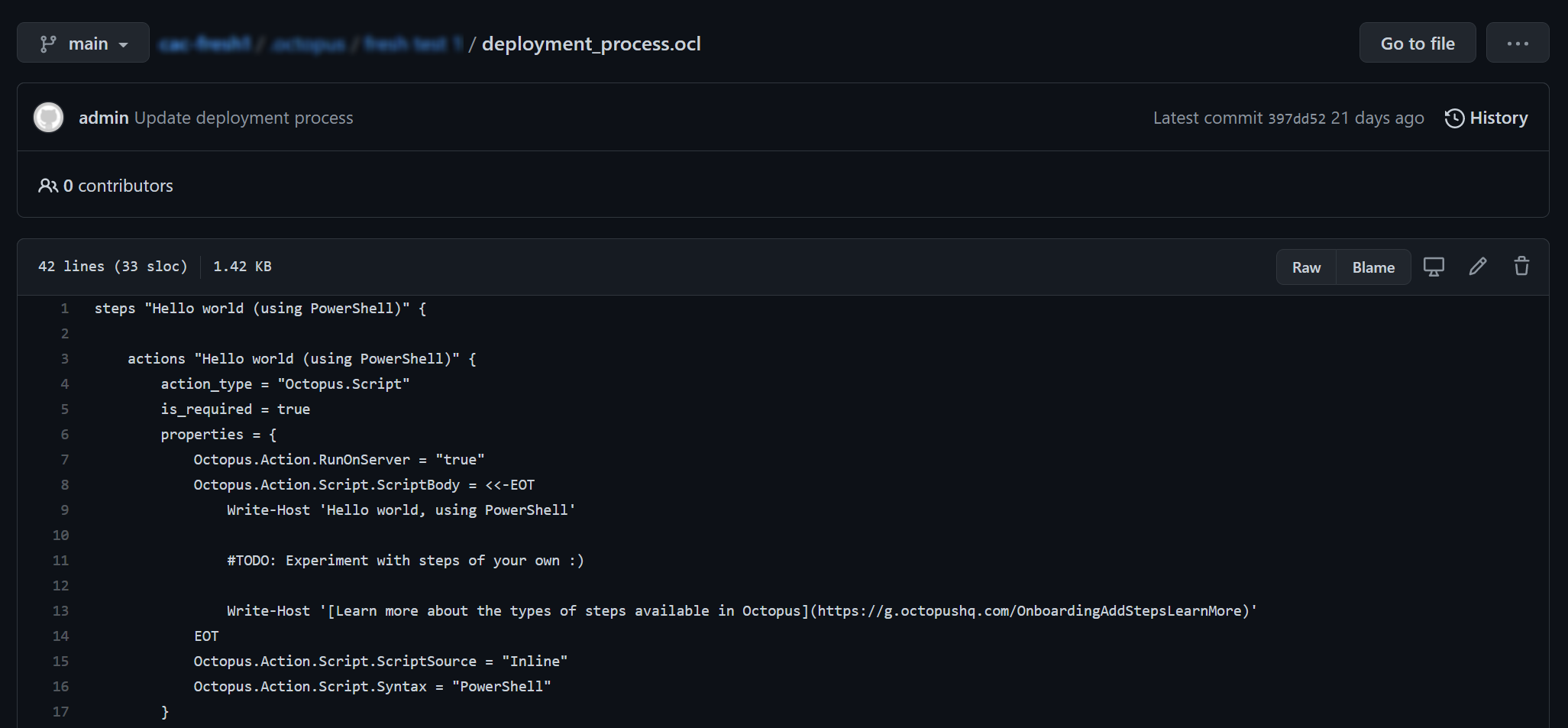 a deployment process stored in Git