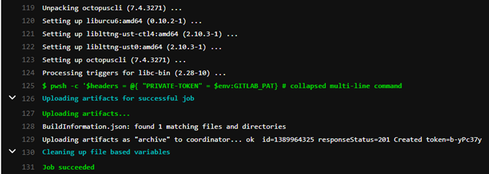 GitLab build information log