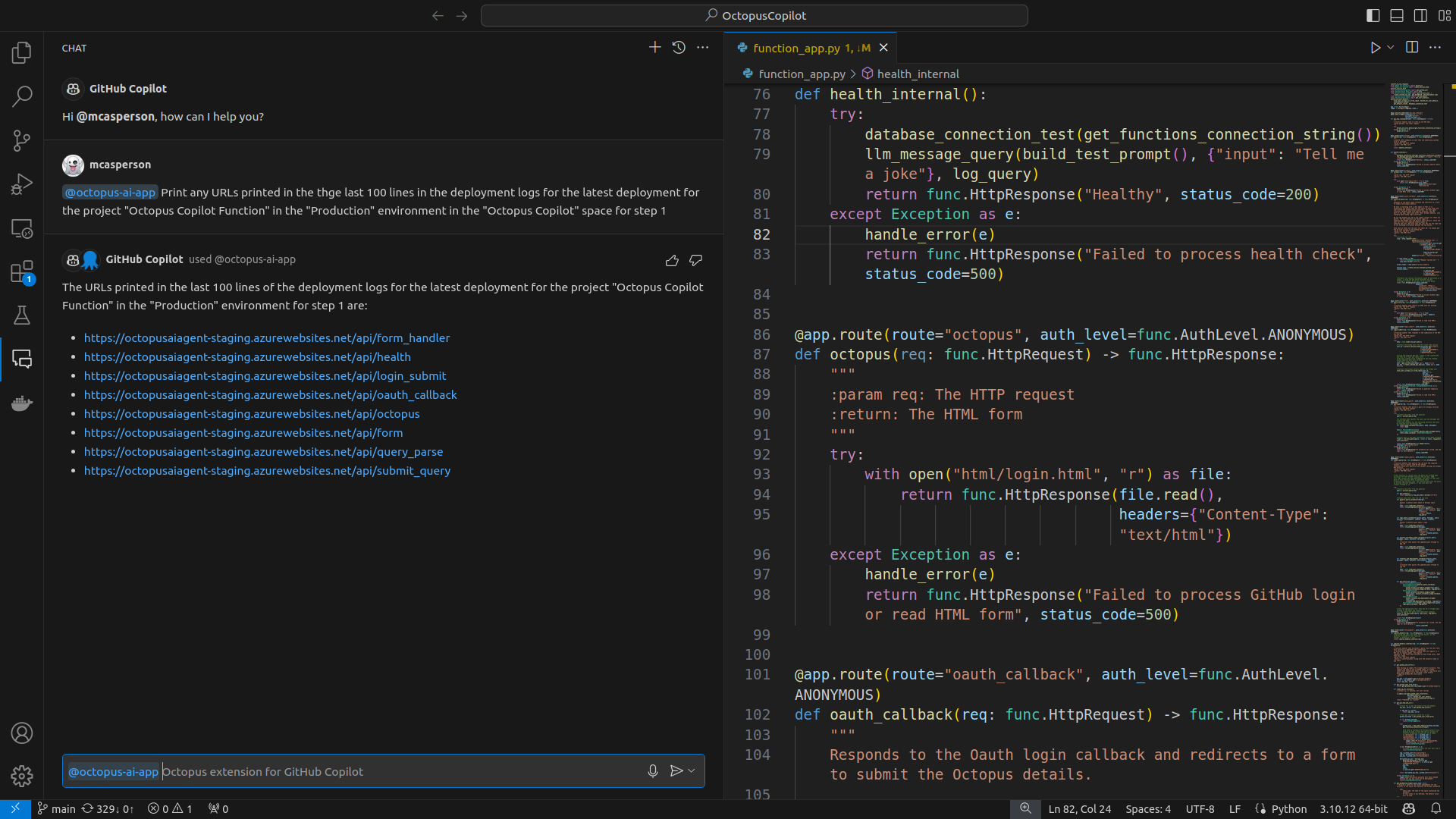 Extracting URLs from deployment logs