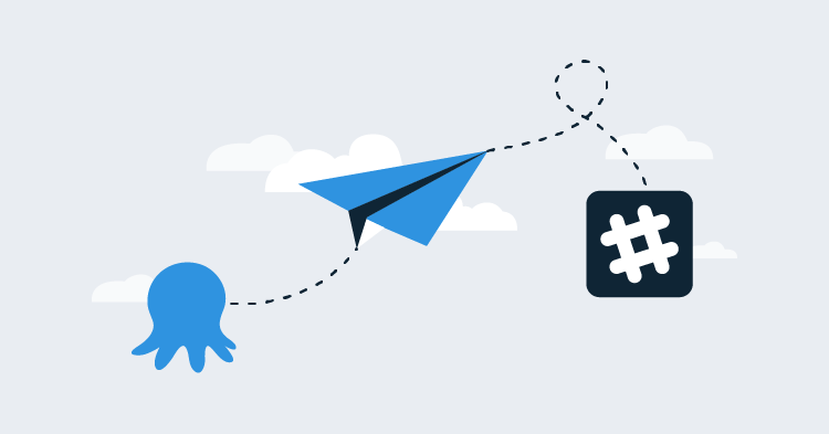 Octopus logo with a paper aeroplane