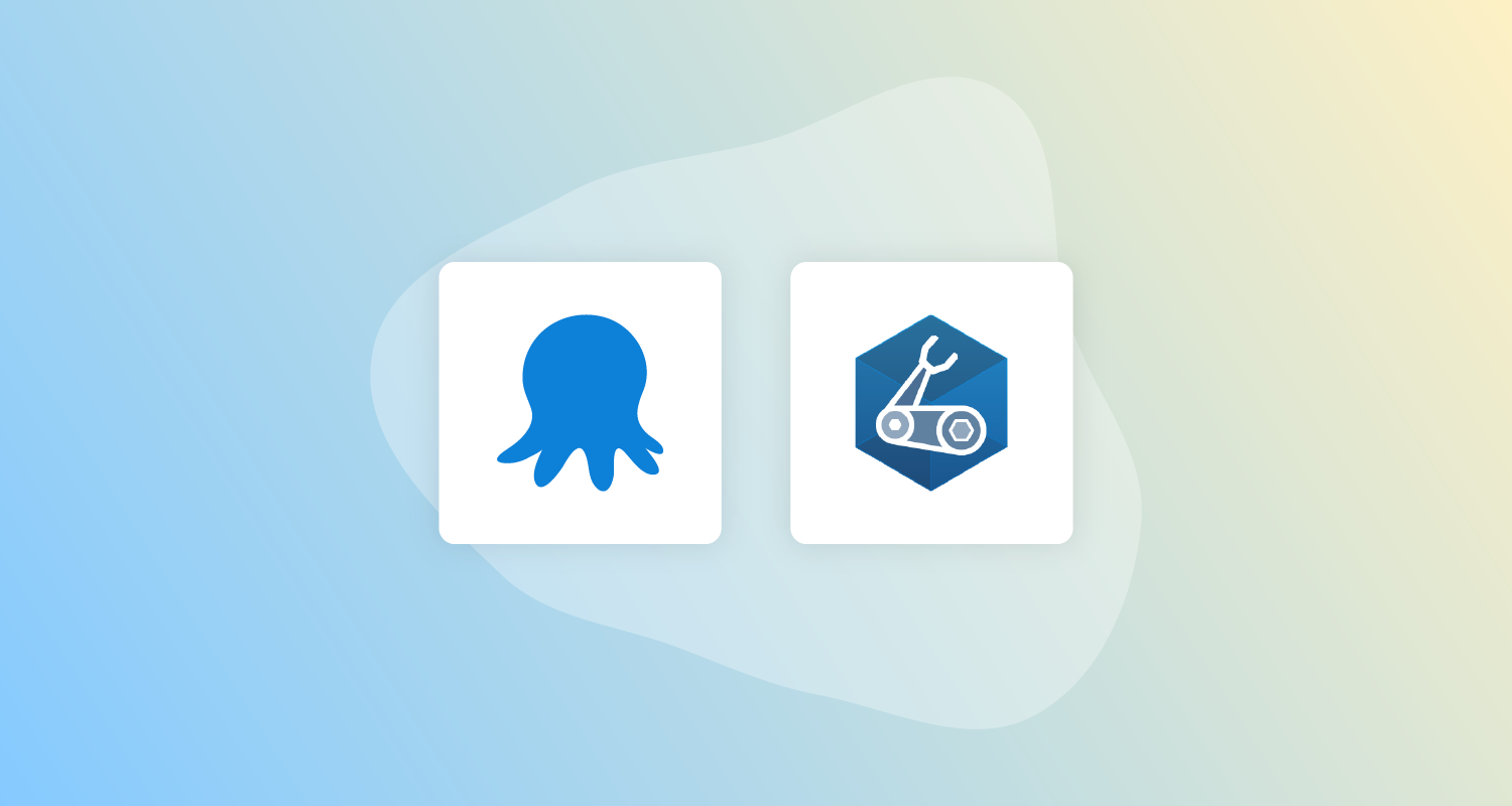 Bicep logo, a mechanical arm with bolts for shoulders and elbow.