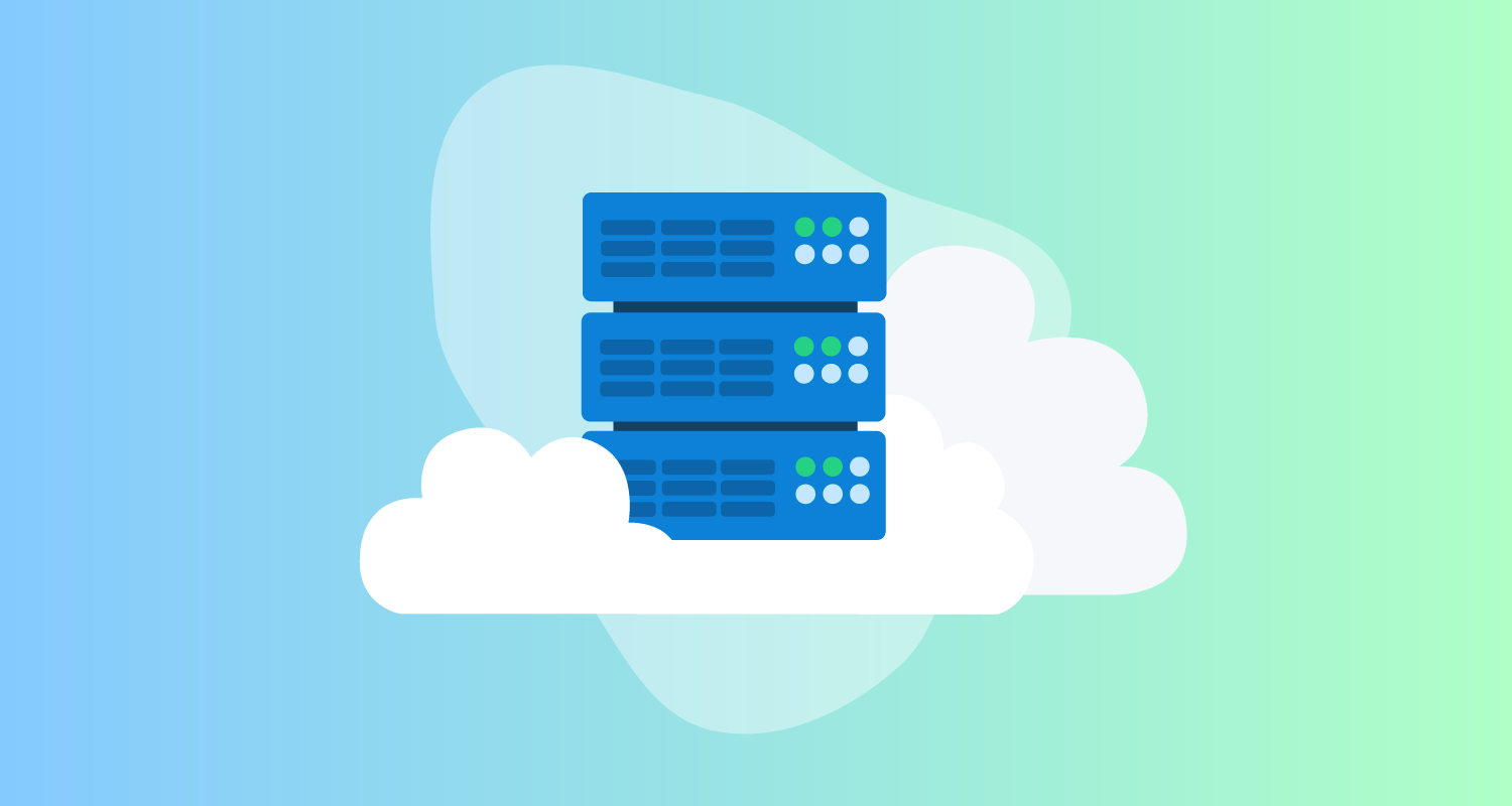 Picture of server in the clouds.