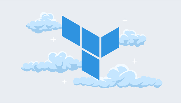 Terraform logo floating among clouds