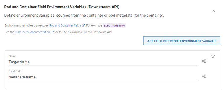 Pod and Container Field Environment Variables