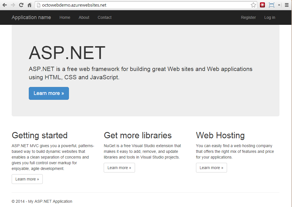 Azure Web Site running