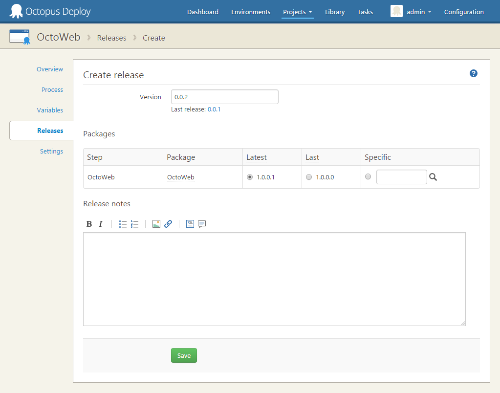 Create a new release