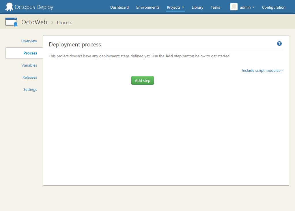 Deployment Process tab