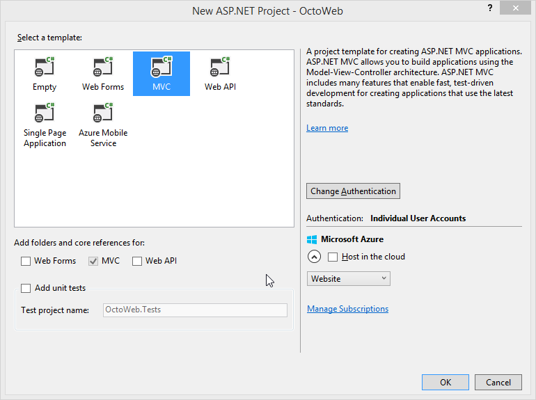 Specify Web Template